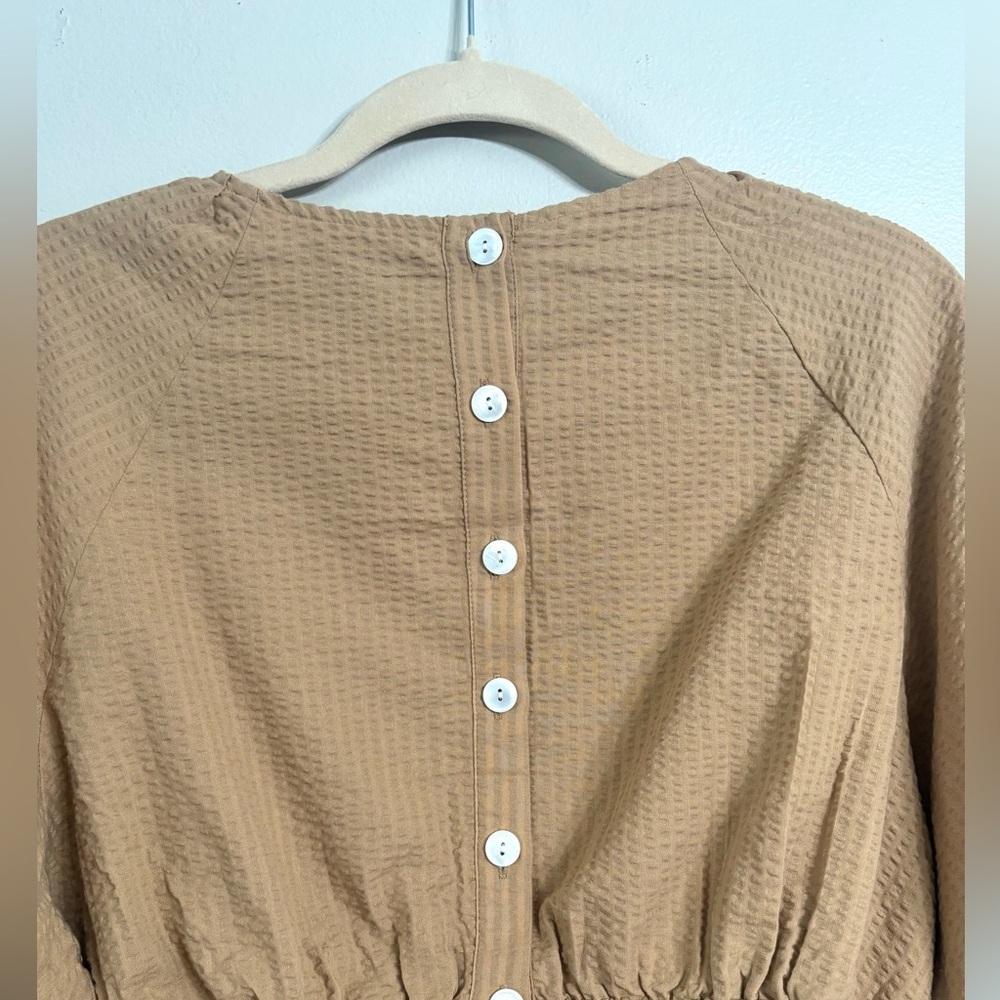 Madewell NWT Seersucker Puff Sleeve Cut Out Mini Dress XXL - Picture 8 of 11